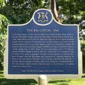 Plaque of the Big Cheese, for a fully accessible version of the text on the plaque, please contact the Town of Ingersoll