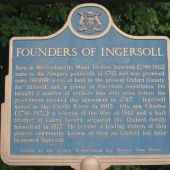 Founders of Ingersoll plaque - to have an accessible version of the text on the plaque, please contact the Town of Ingersoll
