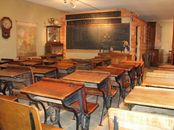 Room inside of Ingersoll cheese museum which represents a old school room
