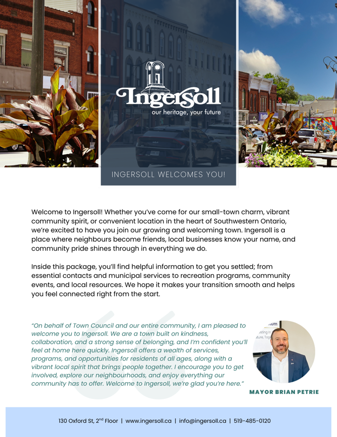 Ingersoll Resident Welcome Package